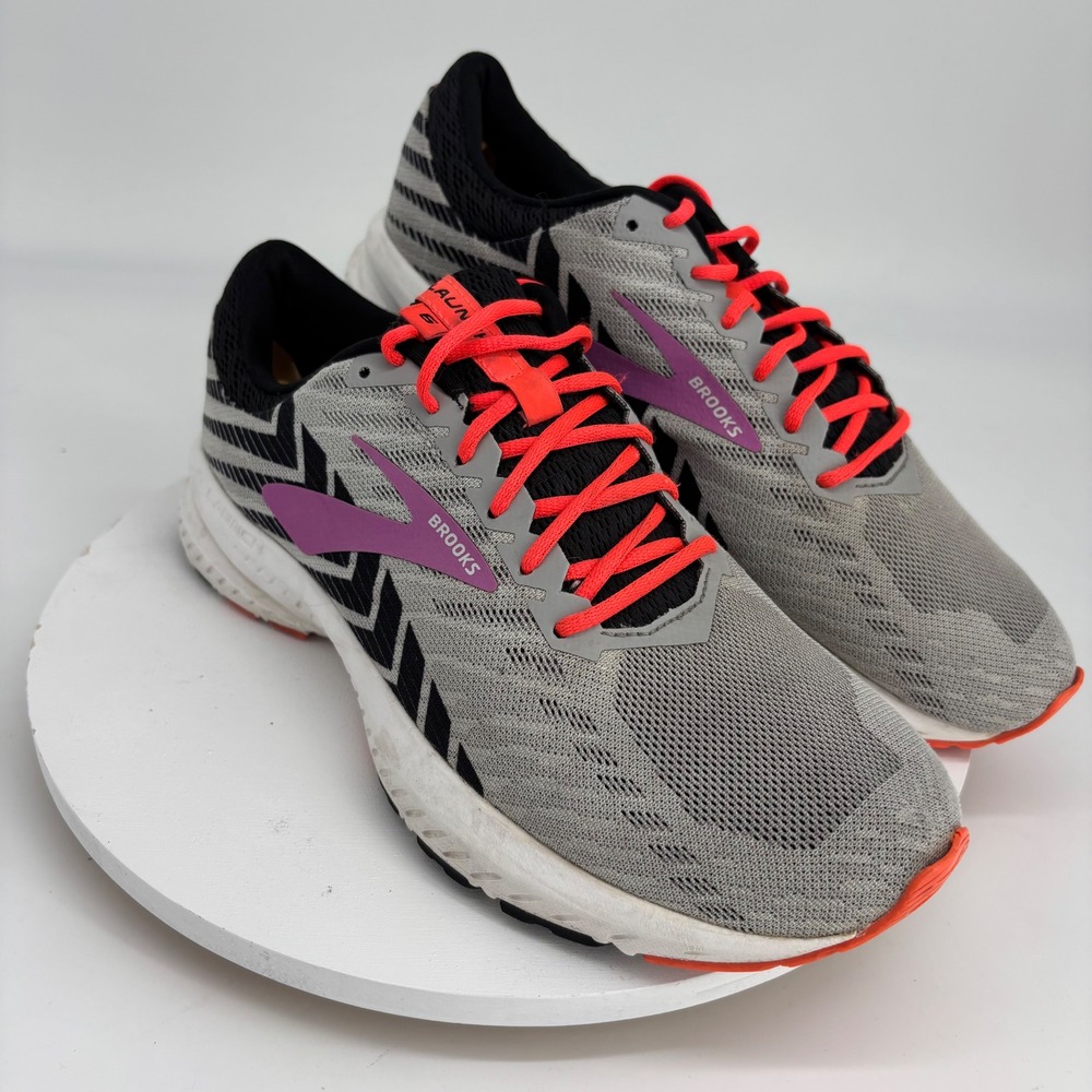 Brooks Launch 6 Running Shoes Womens 10 Wide Gray Pink Chevron Gym